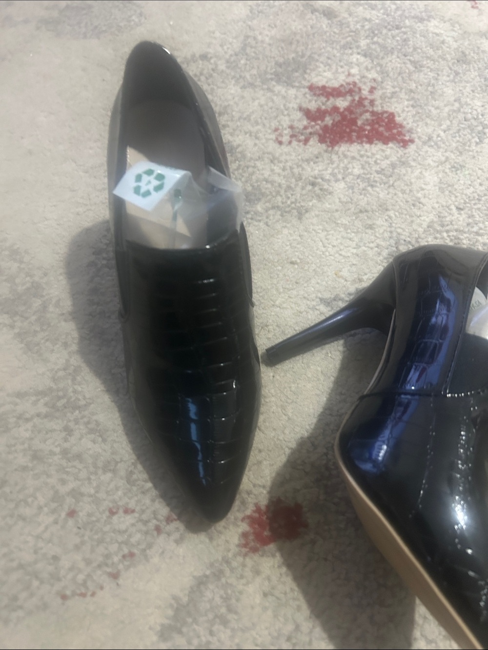 Patent Leather Pointed Toe High Heel Pumps, Black
